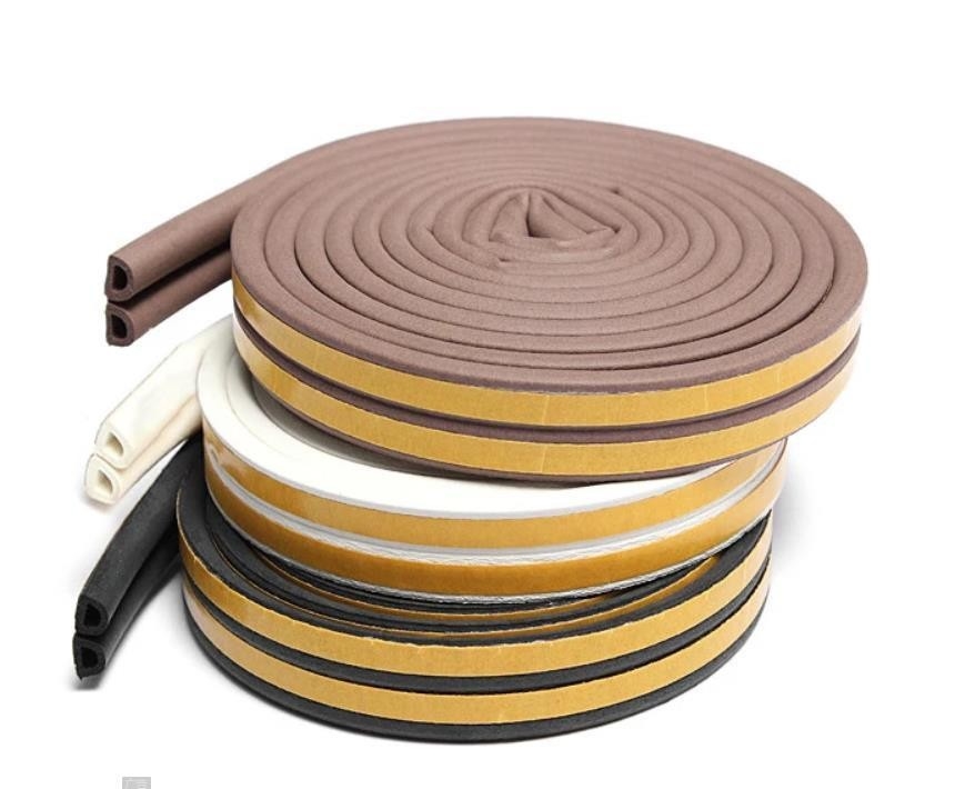 الحجم المخصص D-Type EPDM الرغوة الملصقة الباب الختم الشرائط المطاط مضاد للغبار لأبواب النوافذ