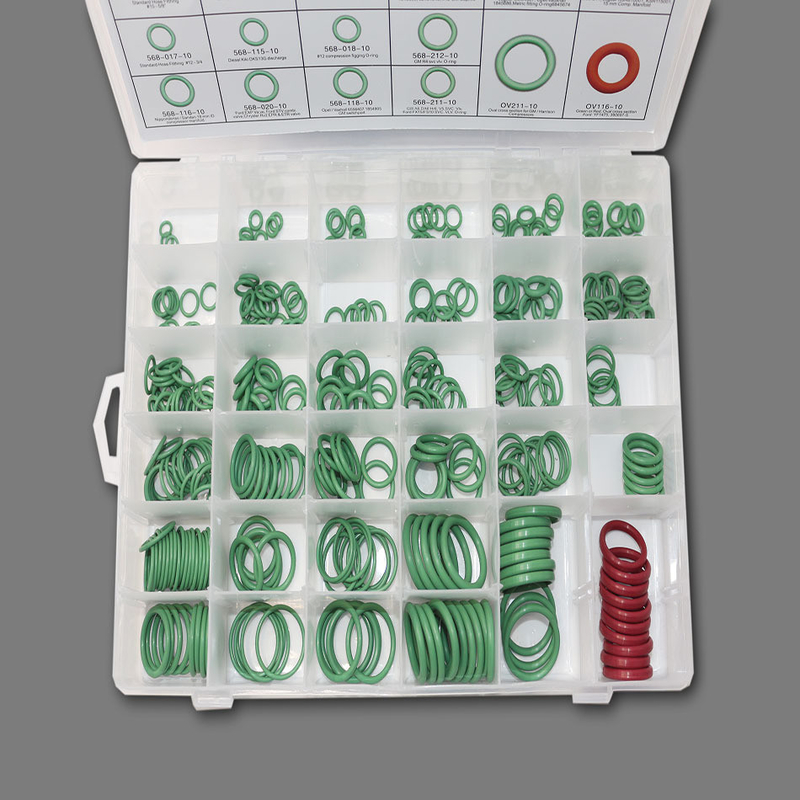 اللون الأخضر NBR مكيف الهواء للسيارات أدوات O-Ring 270pcs 18 أحجام رسم شكل 3D / 2D