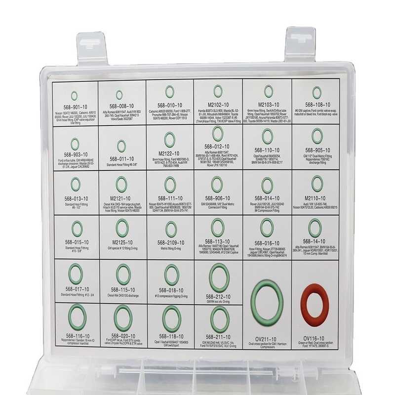 اللون الأخضر NBR مكيف الهواء للسيارات أدوات O-Ring 270pcs 18 أحجام رسم شكل 3D / 2D